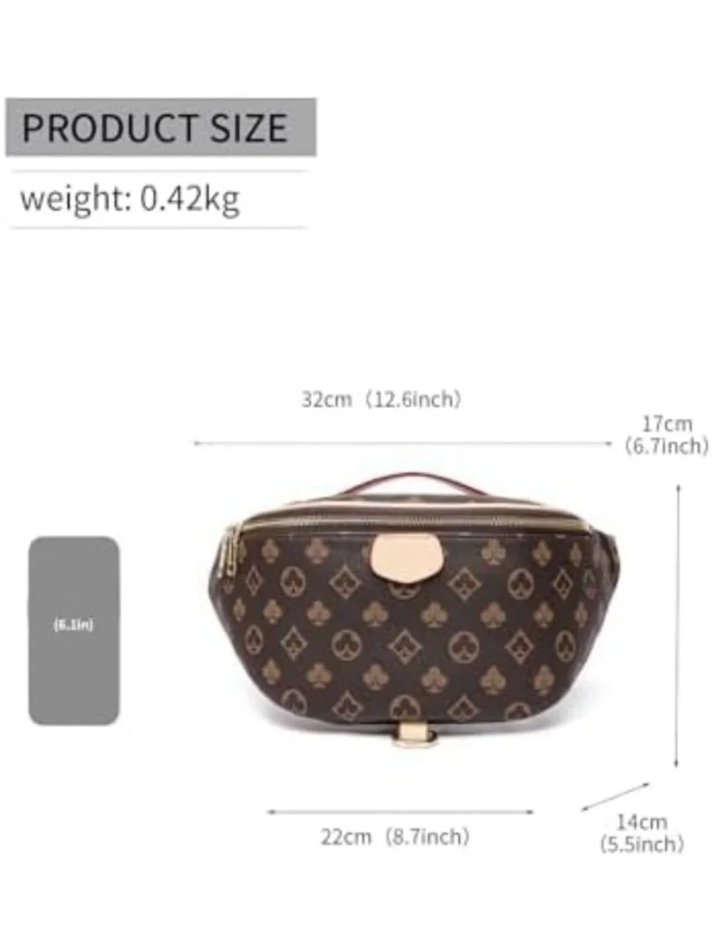 Vintage Monogram Fanny Pack | Convertible Crossbody Waist Bag for Travel & Daily